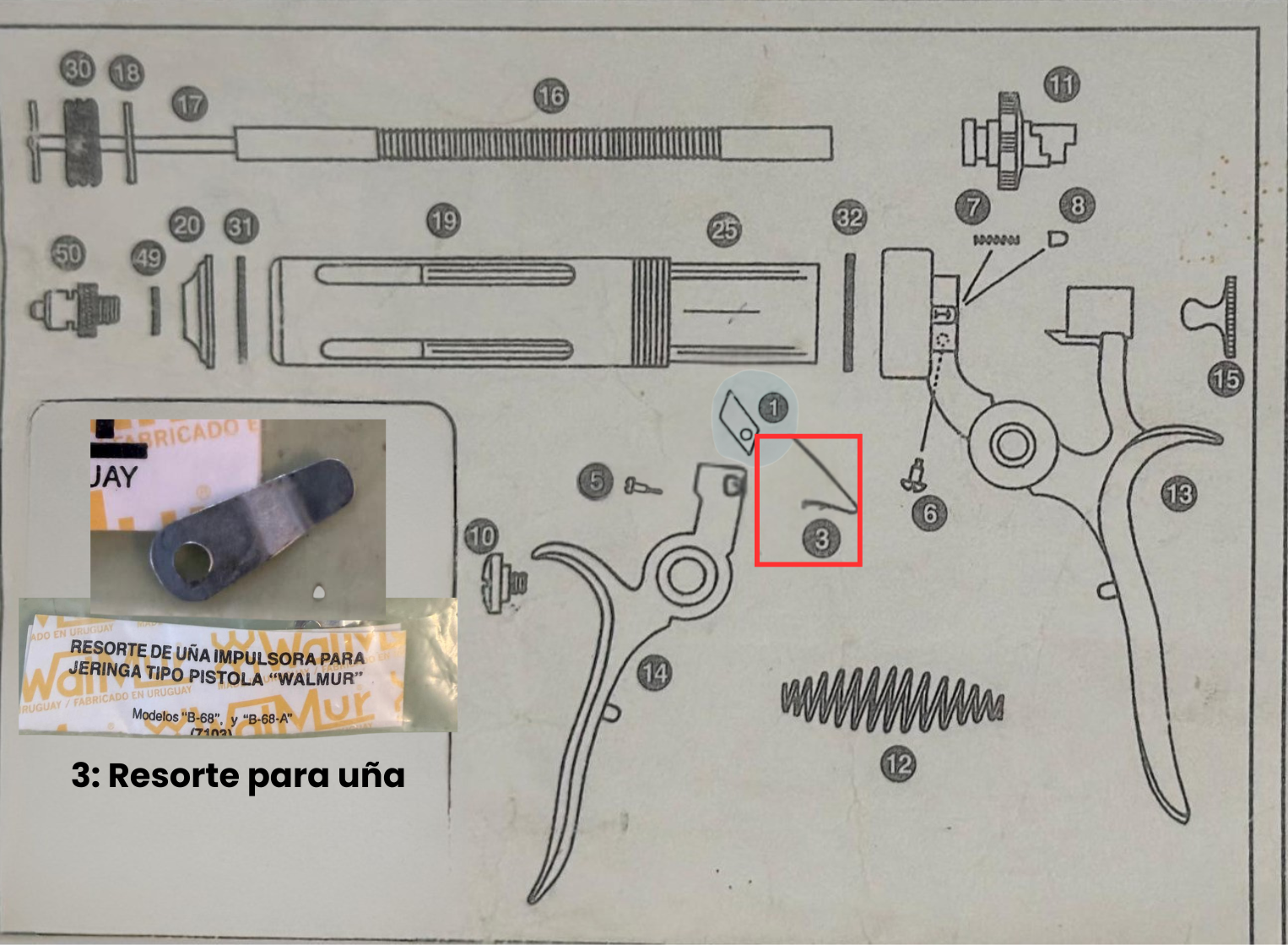 REPUESTO RESORTE PARA UÑA