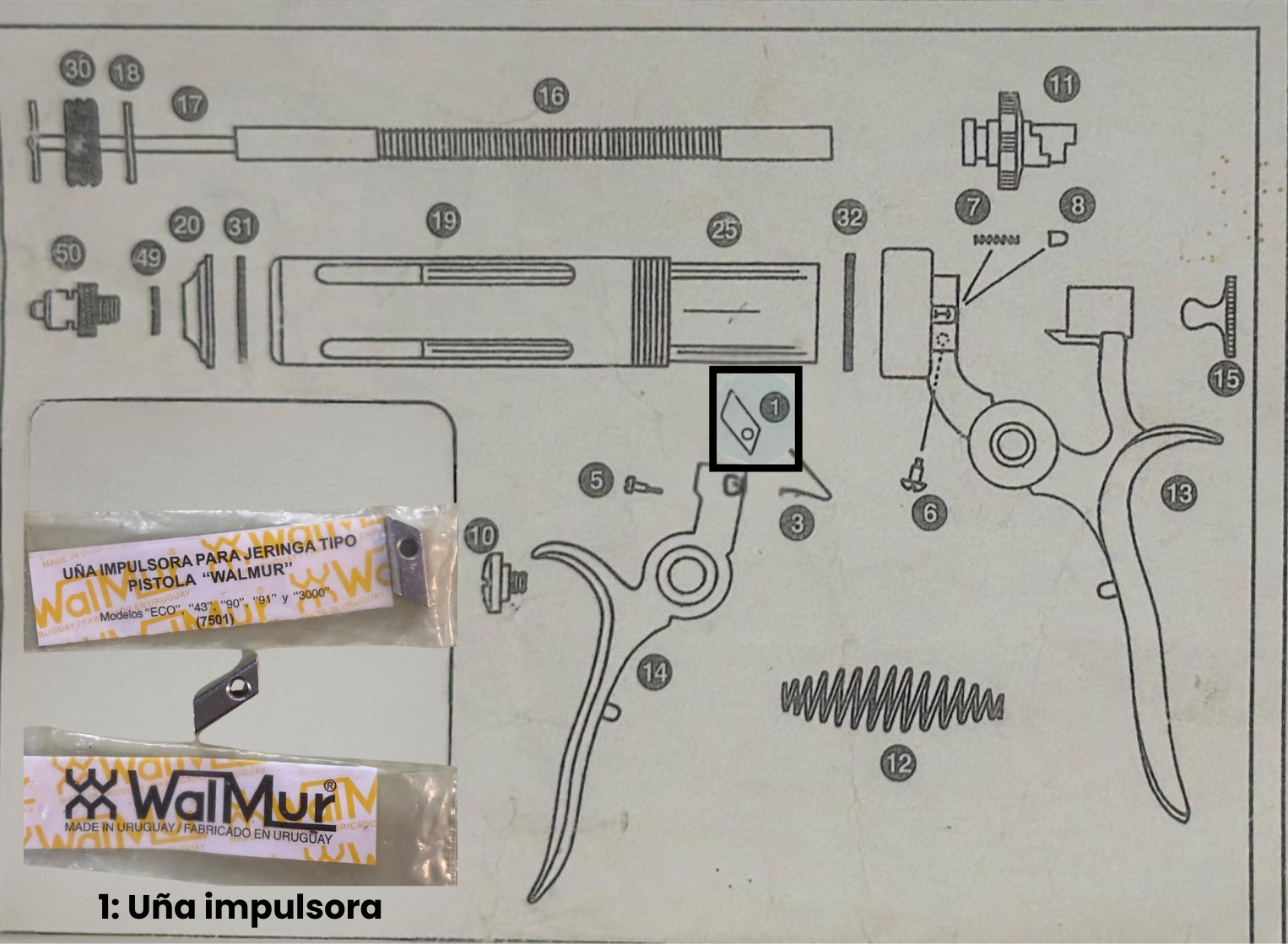 REPUESTO UÑA IMPULSORA